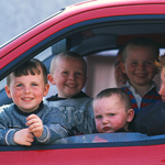 Children in car, Co.Clare, Ireland
