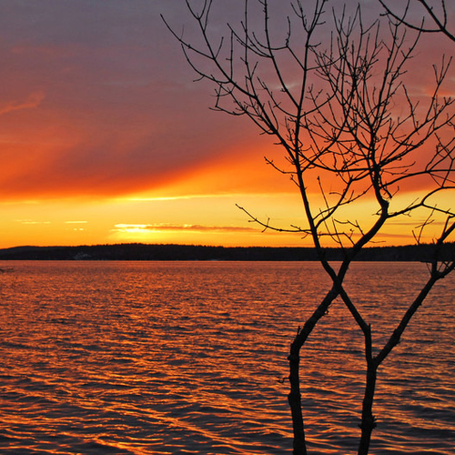 There's usually a spectacular sunset when the partition of two weather fronts coincide around twilight