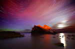 Bow Fiddle star trail and moon rise