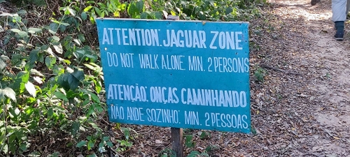 Warning when walking from one of the lodges!