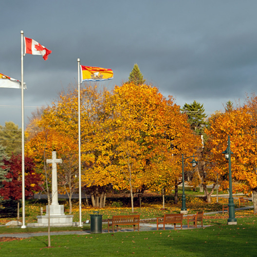 The Cenotaph, a memorial to those residents of Rothesay who died in the World War I & II, as well as the Korean War.