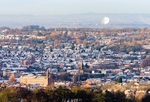 Jodrell Bank beyond Macclesfield Town