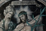 Lower cloister walk SE testera mural, Ecce Homo, detail
