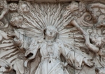 Façade, central relief, Assumption of the Virgin, detail