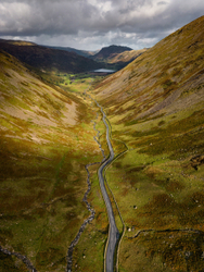 Kirkstone Pass aerial, portrait - Lake District.