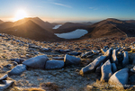 Morning light breaks over Binnian and Doan - Mourne Mountains