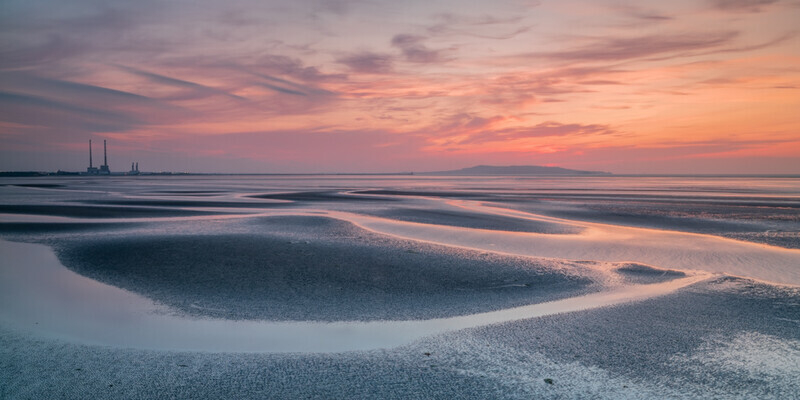 Poolbeg and Howth across Dublin Bay (Panoramic Version)