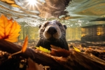 pr071 Hunting Beaver in a Crystal Clear Stream