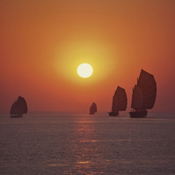 KM-23 Junks and sunset - 1977