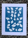'Ginkgo Leaves' One of a kind original cyanotype