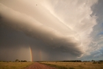 Double Rainbows under Shelf Cloud