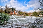 Snow view of the Drum Inn at Cockington