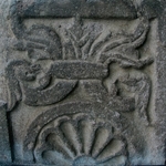 Santo Santiago, façade portal, left pilaster base