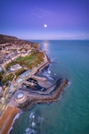 z4125 Moonrise over Ventnor beach
