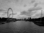 Looking West From Hungerford Bridge (b&w)
