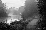 Misty Morning on Lagan Towpath B&W