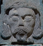 Convento museum, atrial cross, face of Christ