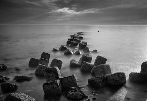 What remains of some old concrete stabits on the North West Coast of the Island.
