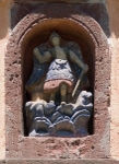Capilla Casqueros, façade gable sculpture niche, St. Michael Archangel