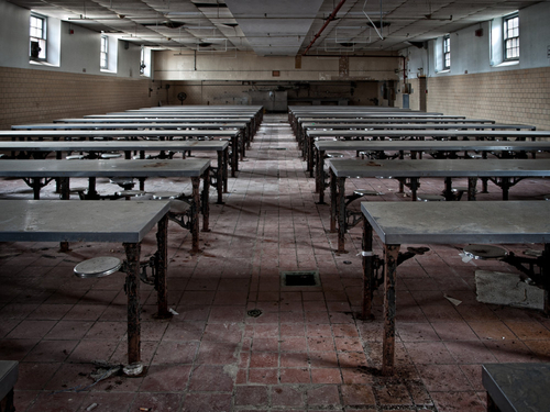 Cafeteria. Essex County Jail Annex, Caldwell NJ. 2008. Photograph by Matthew Christopher of Abandoned America.

If…