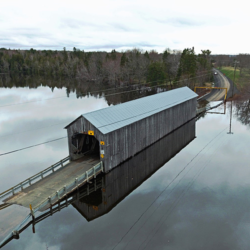 Starkey Bridge Long Creek Codys Spring Flood 2018 NB Canada