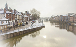 WINTER SNOW ON KINGS STAITH RIVER OUSE   YORK