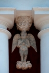 La Asunción de María, façade closeup, angel