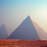 misty morning at the pyramids