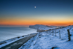 z3183 Snow over Tennyson and Freshwater Bay