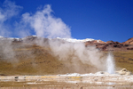 Geyser erupts, El Tatio, Chile