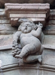 Lower cloister arch keystone, cherub