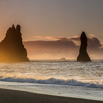 Sunrise, Reynisdrangar stacks