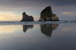 Wharariki Beach reflections