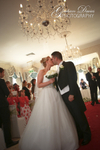 First Kiss Bride & Groom at Wedding Ceremony in De Courceys, Cardiff