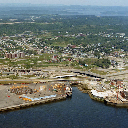 Looking towards Long Wharf and all the way to UNBSJ and the newly opened Regional Hospital.