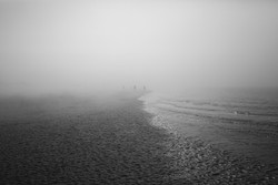 Walking in sea fog