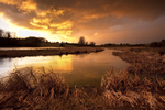Windrush under a stormy sunset
