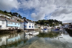 No stock PO01 - Polperro Greetings Card - River Pol Reflections