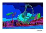 LL3 Quirky London Eye Postcard