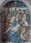 Lower cloister walk, NE testera mural, Deposition