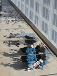 Reflections 1 (seated couple and pigeons)