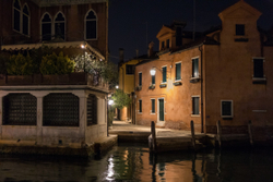 Night by the Venice canal