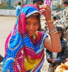 Girl at Gangapur station, Rajasthan
