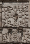 Façade strapwork with Chichimec archer & Canephori (right)