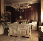 Fiddle Back Sycamore Handmade contemporary Kitchen Island