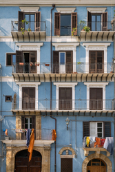 Blue Washing, Palermo, Sicily, Italy.