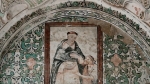 SS Pedro y Pablo, lower cloister walk, testera lunette mural