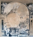 Upper cloister walk mural, St. Lawrence