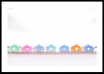 Pastel Beach Huts Row