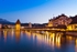 Old bridge after sunset